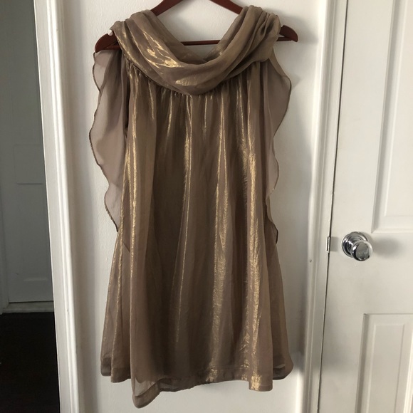 Designers Remix Collection Gold Metallic Dress - Picture 1 of 6